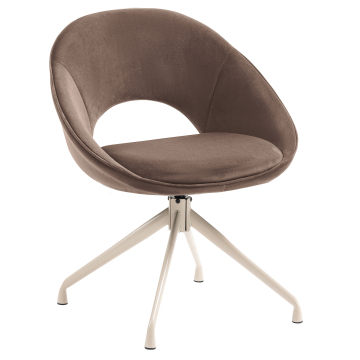 LIAM | Hotel Stuhl | Samt | Braun | Drehfuß