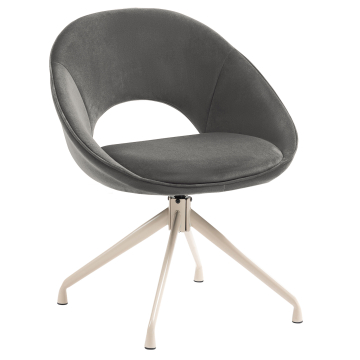 LIAM | Hotel Stuhl | Samt | Grau | Drehfuß