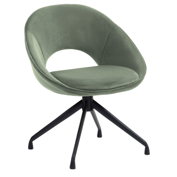 LIAM | Hotel Stuhl | Samt | Grün | Drehfuß
