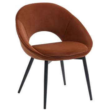 LIAM | Hotel Stuhl | Samt | Rot Bronze