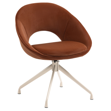 LIAM | Hotel Stuhl | Samt | Rot Bronze | Drehfuß