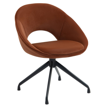 LIAM | Hotel Stuhl | Samt | Rot Bronze | Drehfuß