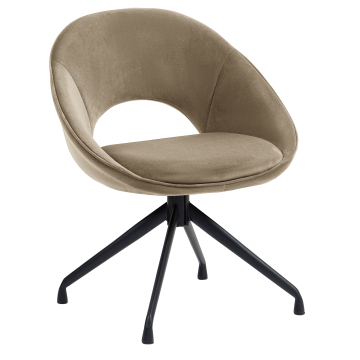 LIAM | Hotel Stuhl | Samt | Taupe | Drehfuß