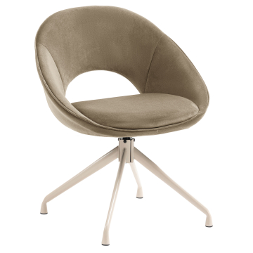 LIAM | Hotel Stuhl | Samt | Taupe | Drehfuß