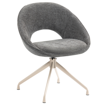 LIAM | Hotel Stuhl | Stoff/Textil | Grau | Drehfuß