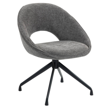 LIAM | Hotel Stuhl | Stoff/Textil | Grau | Drehfuß