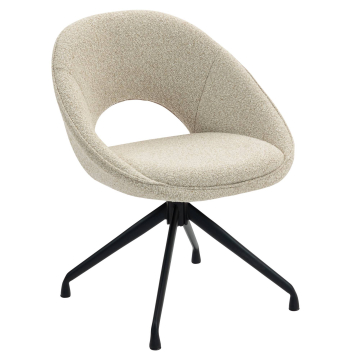 LIAM | Hotel Stuhl | Teddystoff | Beige | Drehfuß