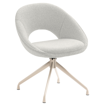 LIAM | Hotel Stuhl | Teddystoff | Creme | Drehfuß