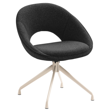 LIAM | Hotel Stuhl | Teddystoff | Dunkel Grün | Drehfuß