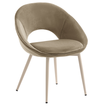 LIAM | Hotellstol | Fløyel | Taupe