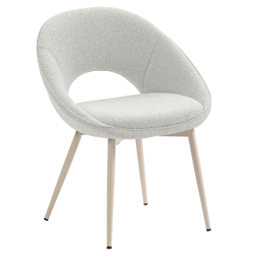 LIAM | Hotellstol | Teddystoff | Kremfarget