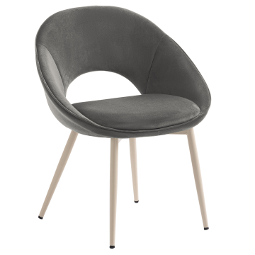 LIAM | Hotelstoel | Fluweel | Grijs