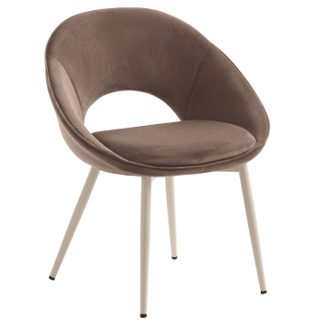LIAM | Krzesło hotelowe | Aksamit | Brązowy