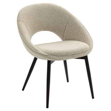 LIAM | Silla de hotel | Tela de peluche | Beige