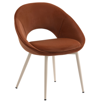 LIAM | Silla de hotel | Terciopelo | Bronce rojo