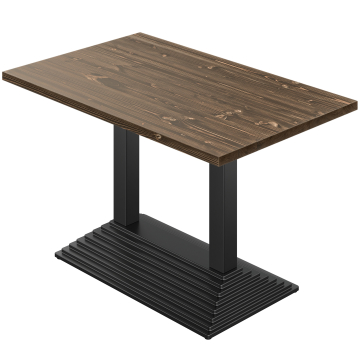LILIANA | Bistrotaso | B: 130 x 80 cm | K: 80 cm | Sähkö: Walnüsse | Runko: Musta | Jalat: 6 x 6 cm