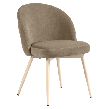 Lily | Hotellstol | Taupe | Fløyel | Hvit ramme