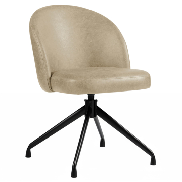 Lily | Hotelstoel | Beige | Leer | Draaivoet