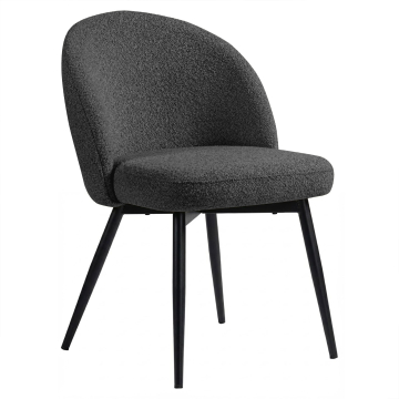 Lily | Hotelstoel | Donkergrijs | Teddystof