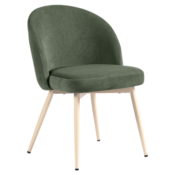 Lily | Hotelstoel | Groen | Fluweel | Wit frame
