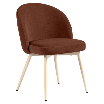 Lily | Hotelstoel | Roodbrons | Fluweel | Wit frame