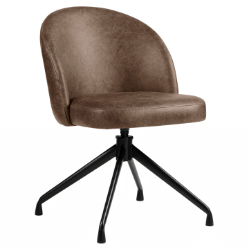 Lily | Sedia da hotel | Marrone | Pelle | Base girevole