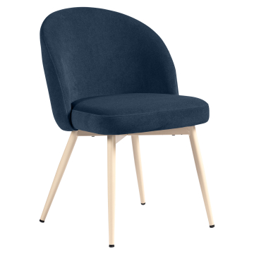 Lily | Silla de hotel | Azul | Terciopelo | Estructura blanca