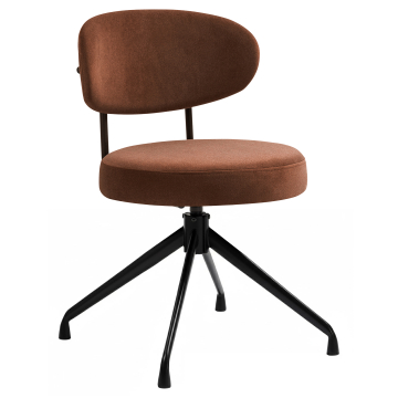 Lina | Chaise d'hôtel | Bronze rouge | Velours | Pied pivotant