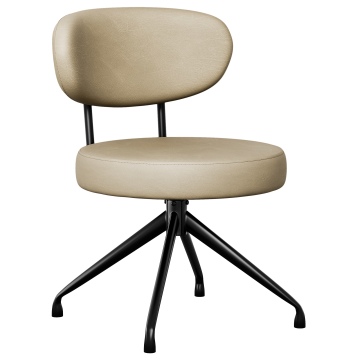 Lina | Hotel Stol | Beige | Læder | Drejefod