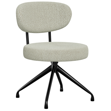 Lina | Hotel Stol | Beige | Teddystof | Drejefod