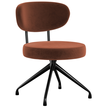 Lina | Hotel Stol | Rød Bronze | Velvet | Drejebase