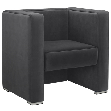 LINO | Clubsessel | Grau | Samt