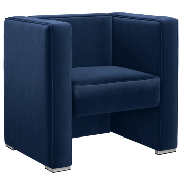 LINO | Fauteuil club | Bleu | Velours