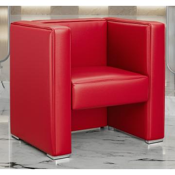 LINO | Fauteuil club | Rouge | Cuir