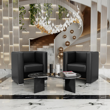 LINO | Fauteuil club | Noir | Cuir