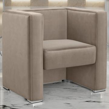 LINO | fotel klubowy | taupe | aksamit