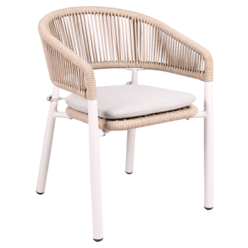LISA | Bistro Terrassen Stuhl | + Sitzkissen | Creme