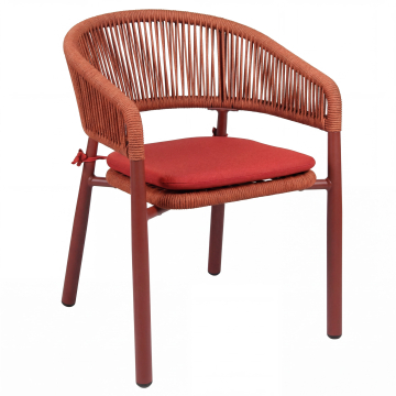 LISA | Bistro Terrassen Stuhl | + Sitzkissen | Orange