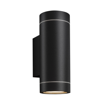 LISA | Veggspot | Ø : H 6,5 x 16 cm | Svart / aluminium | 2x35W | uteområde