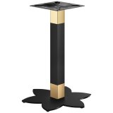 LOTUS | Structure de table de bistro | Or/Noir | Hauteur : 72 cm | Colonne : 8 x 8 cm | Pied : Ø 50 cm