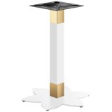 LOTUS | Estructura de mesa de bistró | Dorado/Blanco | Altura: 72 cm | Columna: 6 x 6 cm | Base: Ø 50 cm