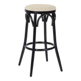 Louise | Tabouret de bar en bois moulé | Bois | Taupe | Tissu/Textile