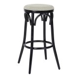 Louise | Tabourets de bar en bois massif | Bois | Beige | Tissu peluche