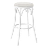 Louise | Bentwood Bar Stool | Wood | Cream | Teddy Fabric