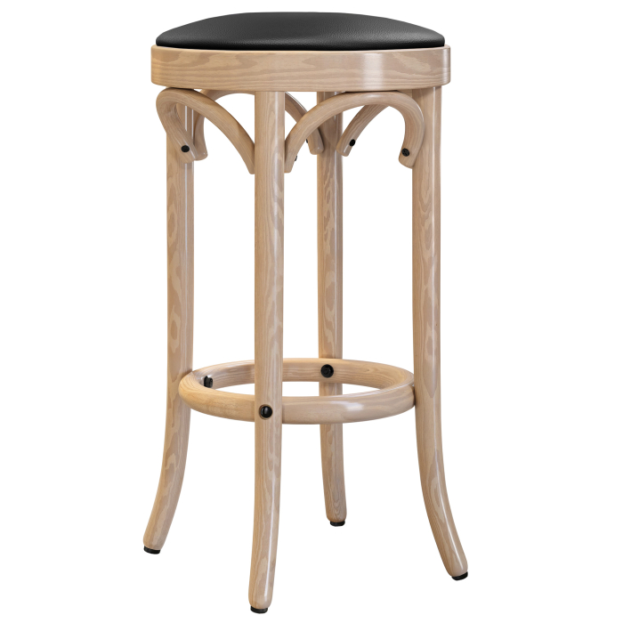 LOUIS | Bugholz Barhocker | Holz / Leder | Eiche