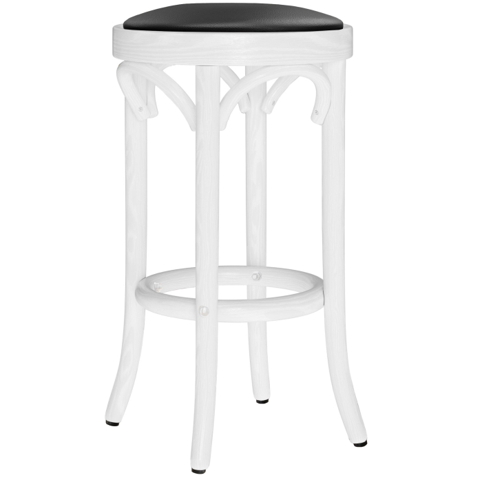 LOUIS | Bugholz Barhocker | Holz / Leder | Weiß