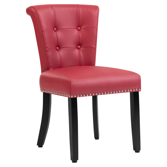 LONDON | Silla de bistró | Cuero | Rojo