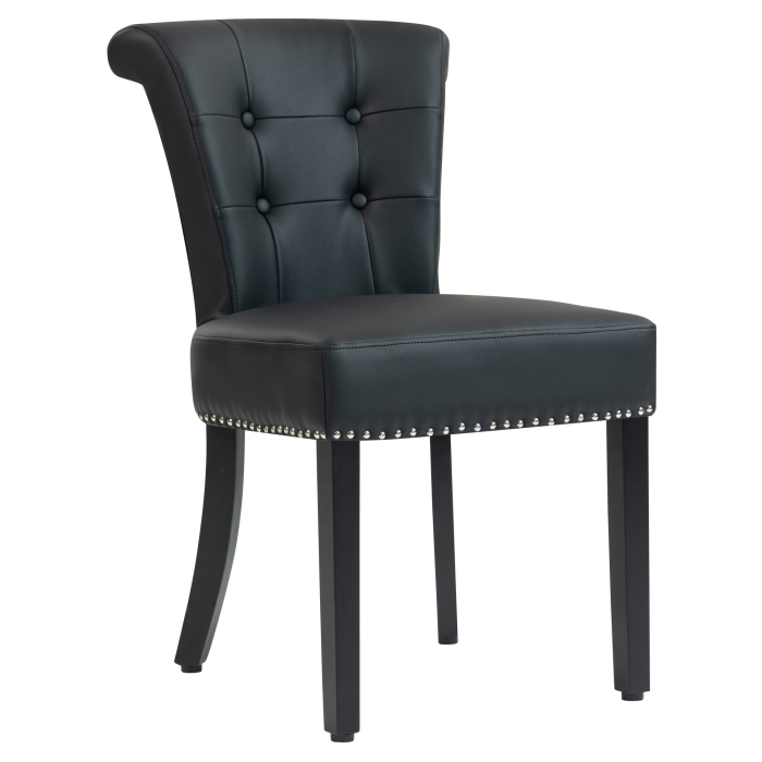 LONDON | Silla de bistró | Cuero | Negro