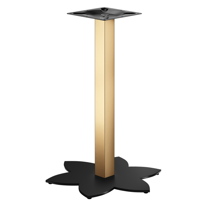 LOTUS | Piètement de table haute de style bistro | Or/Noir | Hauteur : 105 cm | Colonne : 8 x 8 cm | Base : Ø 50 cm