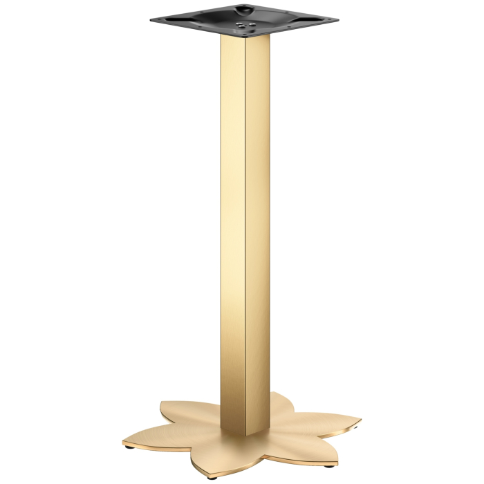 LOTUS | Bistro Tischgestell | Gold | Höhe: 105 cm | Säule: 6 x 6 cm | Fuß: Ø 50 cm